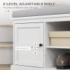 HOMCOM Shoe Bench with Seat, Shoe Storage Bench with Cushion, 2 Cabinets and Adjustable Shelf for Entryway, Hallway, Living Room, Bedroom, White