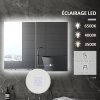 kleankin LED Lighted Bathroom Mirror Cabinet, Wall Mounted Bathroom Storage Cupboard with Adjustable Shelf, USB Powered, 90W x 15D x 70Hcm, High Gloss White