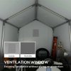 Outsunny 3 x 3(m) Garden Storage Tent, Portable Shed with Heavy Duty Galvanised Steel Frame, Ventilation Window, Roll-up Zipper Door, for Bike, Motorbike, Garden Tools, Dark Grey