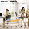 HOMCOM Drafting Chair, Swivel Draughtsman Chair, Ergonomic Office Chair, Mesh Standing Desk Chair with Flip-up Armrest, Lumbar Support, Adjustable Foot Ring, Grey