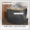 HOMCOM Laundry Basket, 36L Collapsible Laundry Hamper with Groove Handles, Washing Basket for Bathroom, Bedroom, Laundry Room, Black