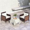 Outsunny 2pc Outdoor Seat Cushions Back Cushions, 60 x 60 x 10cm Water Repellent Seat Pads for Garden Patio Kitchen Office Chairs, White