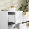 HOMCOM Bedside Table, Bedside Cabinet with 2 Drawers, Modern Side Table with Storage for Bedroom, Living Room, White