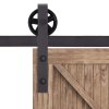 HOMCOM 183CM/6FT Modern Sliding Door Kit, Barn Door Closet Hardware Track Kit Track System Unit for Single Wooden Door 6FT/1830mm