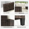 Outsunny Single Seater Rattan Garden Armchair, PE Wicker Rattan Chair with Armrests and Cushions, Garden Chair with Galvanised Steel Frame for Conservatory, Porch, Brown