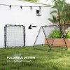 HOMCOM Double-Sided Football Rebounder Net, Football Rebound Net Target Goal with Five Adjustable Angles, Black