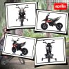 AIYAPLAY 12V Kids Motorcycle, Aprilia Licensed Kids Electric Motorbike with Training Wheels, Spring Suspension, LED Light, Music, USB, Kids Electric Bike for Boys, Girls, Red/Black