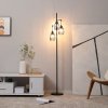 HOMCOM 3-Light Floor Lamp, 170cm Industrial Dimmable Standing Lamp with Steel Wire Cage Lampshades for Living Room, Bedroom, Dining Room, Study, Black
