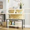 PawHut Hamster Cage, Wooden Gerbil Cage with Storage Shelf, Wheels, Ramps, Water Bottle, Hut, Seesaws, for Dwarf, Syrian, Gerbil