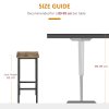HOMCOM Industrial Bar Stools, Set of 2 Kitchen Breakfast Bar Chairs with Footrest, Counter Height Island Stools for Dining Area, Home Pub, Rustic Brown