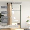 HOMCOM 4FT/122CM Bi-Folding Sliding Barn Door Hardware Track Kit, Heavy Duty Sliding Door Kit for 2 Doors with J Shape Hanger