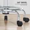 HOMCOM Square Rolling Stool, Height Adjustable PU Leather Salon Chair with Padded Seat and Foot Rest, Swivel Beauty Stool on Wheels for Spa Drafting Salon Tattoo Work Massage, Grey