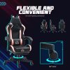HOMCOM Gaming Chair for Adults with Cat Ears, Reclining Computer Chair with Footrest, Faux Leather Game Chair with Lumbar Support and Headrest, Height Adjustable Swivel PC Chair, Black