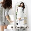 HOMCOM Arched Full Length Mirror, 50 x 150cm Wall Mounted, Leaning, Free Standing Mirror, Frameless Full Body Mirror for Living Room, Bedroom, Gold Tone