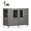 PawHut Dog Crate Furniture End Table, Pet Kennel for Extra Large Dogs with Magnetic Door Indoor Animal Cage, Grey, 114 x 60 x 82 cm