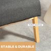 HOMCOM Accent Armchair, Living Room Chair, Wooden Upholstered Single Lounge Chair with Rubber Wood Legs and Padded Seat , Leisure Sofa Chair for Bedroom Office, Dark Grey