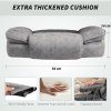 HOMCOM Executive Office Chair, Leathaire Reclining Computer Desk Chair with Lumbar Support Pillow, Built-in Headrest, High Back, Footrest, Silent Swivel Wheels, Armrest for Home, Grey