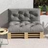 Outsunny 2 Seater Outdoor Seat Cushions Back Cushion for Pallet, Water Repellent Seat Pads, Light Grey