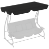 Outsunny Garden Swing Canopy Replacement 3 Seater, Waterproof Garden Swing Seat Canopy Cover, Windproof Anti-UV Sun Shade (Canopy Only) for Patio, Balcony, Black
