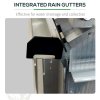 Outsunny Polycarbonate Greenhouse, Small Greenhouse with Adjustable Roof Vent, Garden Green House with Galvanised Base, Sliding Door and Rain Gutter, 190 x 190 x 200 cm, Silver Tone