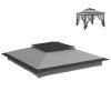 Outsunny Gazebo for 3.25m x 3.25m Frame, 2 Tier Gazebo Cover, UV Protection, Grey
