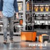 HOMCOM 3-in-1 Rolling Tool Box, Stackable, Modular Powder Coated Steel Toolbox with Tray, Handles, Latches, Wheels, Heavy Duty Tool Storage System for Workshop, Garage, 520mm x 320mm x 720mm, Orange