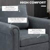 HOMCOM Armchair, Upholstered Accent Chair, Occasional Fireside Chair with Back Pillow and Rubber Wood Legs, Single Sofa for Living Room, Reading Room