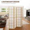 HOMCOM 4 Panel Folding Room Divider, Freestanding Privacy Screen, Indoor Room Partition for Living Room, Bedroom and Office, 160 x 170cm