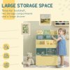 HOMCOM Kids Bookshelf with Storage Drawer, Children's Bookcase with Wheels, Toy Organiser for Bedroom, Playroom - Green