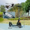 AIYAPLAY Scooter for Kids Ages 6-12 Years, Foldable Kick Scooter with 4 Levels, Adjustable Handlebar, Dual Brake System, 200mm Wheels, ABEC-7 Bearings, Black