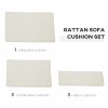 Outsunny Outdoor Cushion Pad Set for Rattan Furniture, 7 Piece Garden Furniture Cushions, Patio Conversation Set Cushions ONLY, Lightweight and Durable, Cream