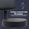 HOMCOM Beautician's Swivel Salon Chair w/ Padded Seat Back 5 Wheels Adjustable Height Salon Hairdressers Tattoo Spa Rolling Cushion Professional Black