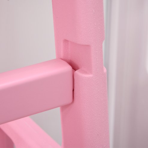 HOMCOM Kids Step Stool, Adjustable Standing Platform, Toddler Kitchen Stool , Standing Tower for Kids, Kitchen Counter with Three Adjustable Heights - Pink