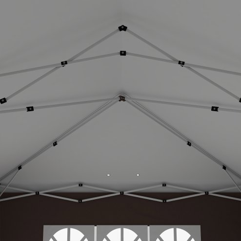 Outsunny 3 x 6 m Pop Up Gazebo with Sides and Windows, Height Adjustable Wedding Camping Party Tent Canopy Marquee with Storage Bag for Garden, Event, Brown