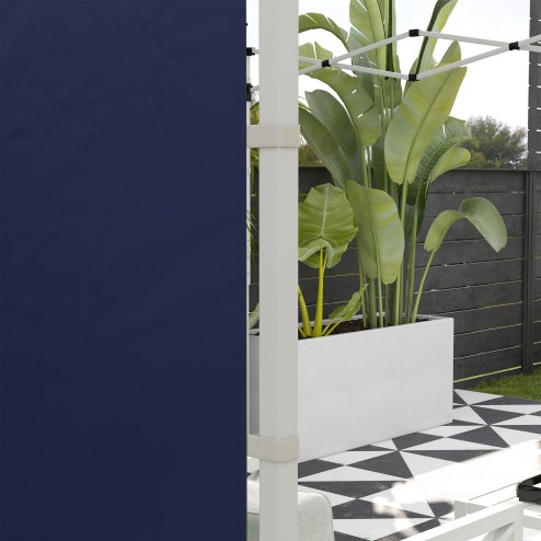 Outsunny Gazebo Side Panels with Windows and Doors, for 3x3(m) or 3x6m Pop Up Gazebo, 2 Pack Sides Replacement, Blue