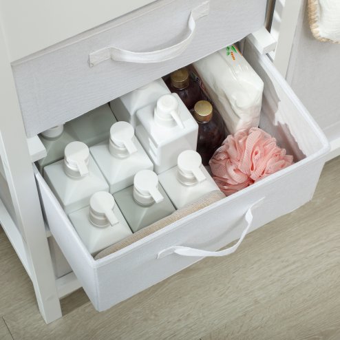 AIYAPLAY Baby Changing Table with 4 Drawers, Nursery Diaper Baby Changing Unit for 0-12 Months (max. 11kg), with Mat, Infant Care Station for Bedroom Nursery, White