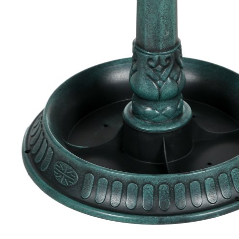 Outsunny 81cm Tall Bird Bath with 2 Decorative Birds, Vintage Style Birdbath with Flower Planter Base, Bird Bath Bowl for Garden, Green