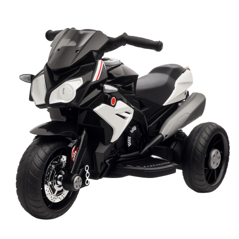 HOMCOM Kids 6V Electric Ride On Motorcycle Electric Motorbike w/ Lights Music Horn 3 Wheel Outdoor Play Toy for 3-5 Years Black