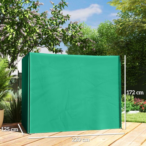Outsunny 3 Seater Garden Swing Cover, Waterproof Swing Chair Cover, Windproof and Anti-UV 420D Outdoor Swing Bench Cover with Zip, 220 x 125 x 172cm, Green