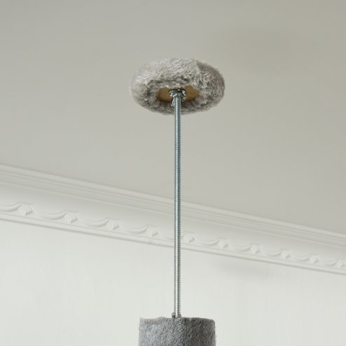 PawHut Floor to Ceiling Cat Tree for Indoor Cats, Kitten Tower, Condo, Multi-Layer Activity Center, Indoor Pet Play House with Solid Scratching Post Hanging Balls, Light Grey