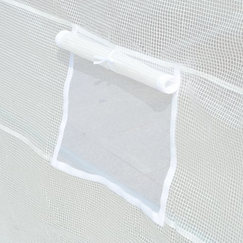 Outsunny 6 x 3 x 2m Greenhouse Replacement Cover ONLY Winter Garden Plant PE Cover for Tunnel Walk-in Greenhouse with Roll-up Windows Door Outdoor, White