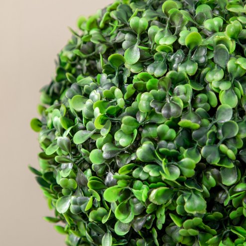 HOMCOM Set of 2 Decorative Artificial Plants Boxwood Ball Trees in Pot Fake Plants for Home Indoor Outdoor Decor, 60cm