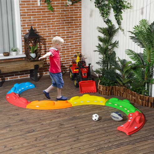 ZONEKIZ Stepping Stones Kids Balance Beam 6 PCs Stackable Outdoor Indoor Obstacle Course Sensory Play