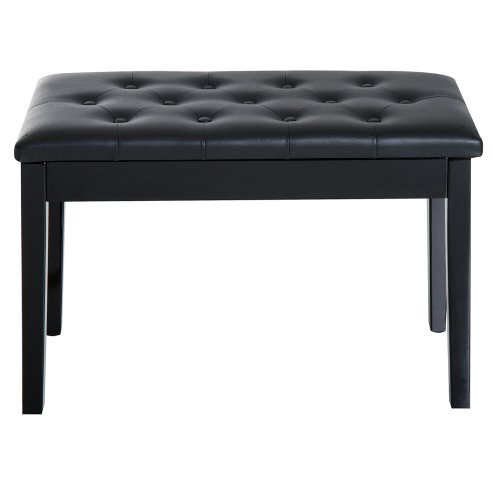 HOMCOM Faux Leather Piano Stool Makeup Stool Bench Dressing Table Seat with Storage 76x36x50cm