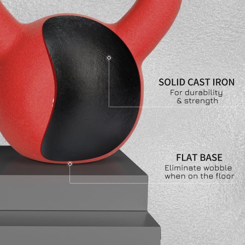 HOMCOM Soft Kettlebell, 10kg Kettle Bell with Non-Slip Handle for Home Gym Weight Lifting and Strength Training, Red