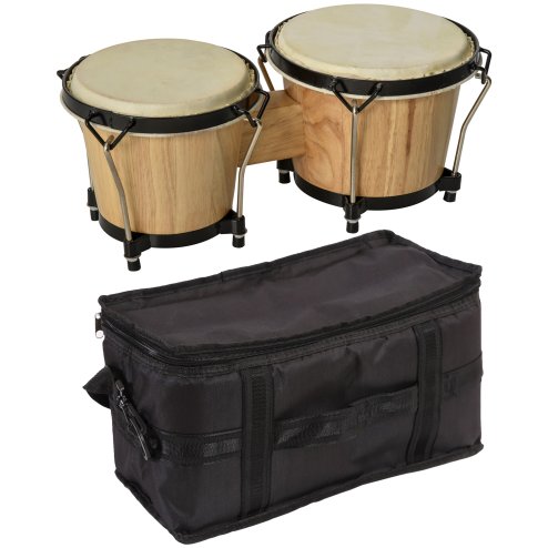 HOMCOM Wooden Bongo Drum Set ??7.75