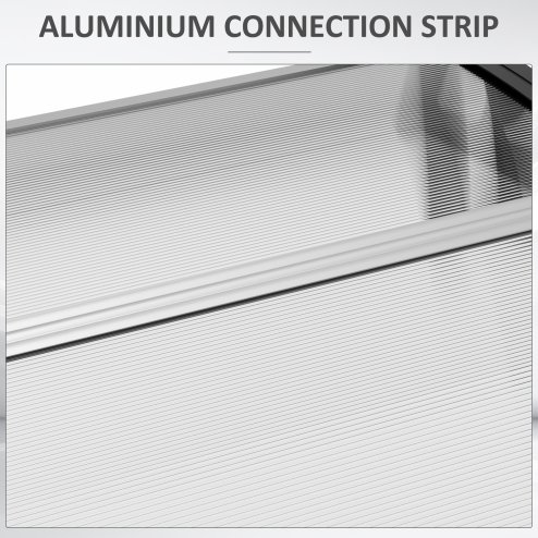Outsunny Front Door Canopy, Outdoor Awning, 303 x 96cm Rain Shelter for Window, Porch and Front/Back Door, Clear
