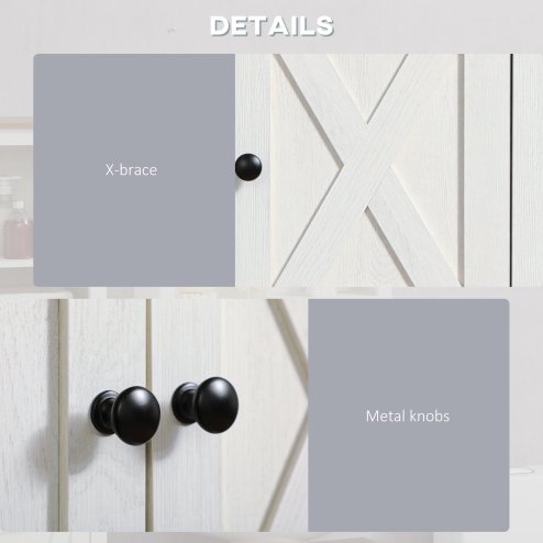 kleankin Farmhouse Bathroom Cabinet Wall Mounted, Bathroom Wall Cabinet with Storage Shelves and Cupboard, Ash Wood-Effect