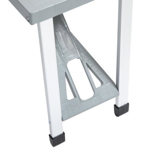 Outsunny Portable Foldable Camping Picnic Table with Seats Chairs and Umbrella Hole, 4-Seat Fold Up Travel Picnic Table, Grey