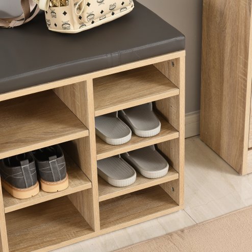 HOMCOM Multi-Storage Shoe Rack w/ 14 Compartments Cushion Moving Shelves Solid Frame Foot Pads Home Office Tidy Organisation Boots Trainers
